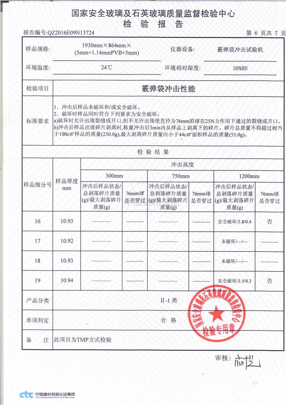 钢化夹层玻璃3C检测报告6